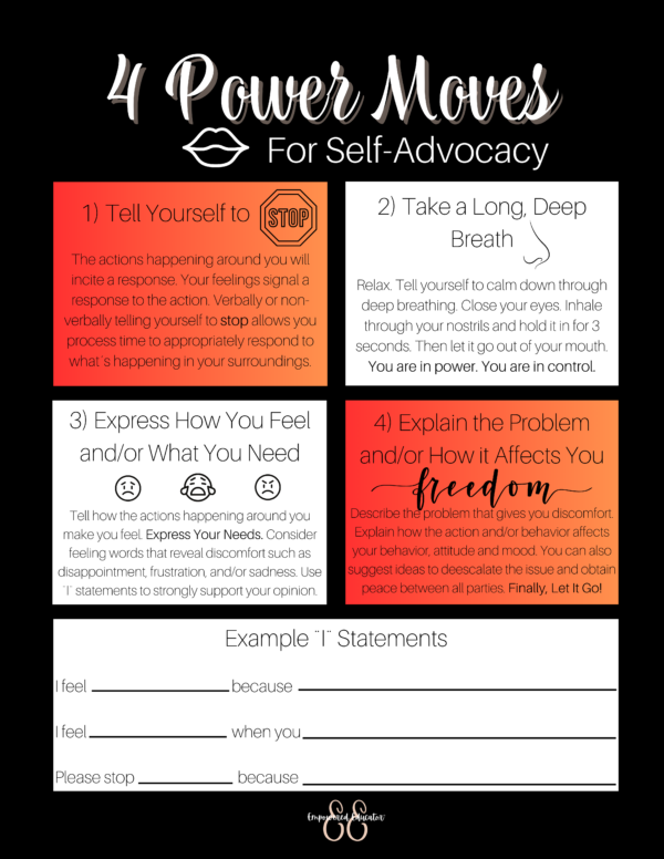 4 Power Moves for Self-Advocacy Poster